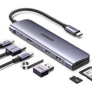 7 in 1 USB-C Hub with 4K HDMI, 100W Power Delivery, USB-C & 2 USB-A 5Gbps Data